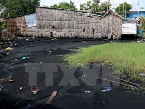 Bãi tập kết than của Công ty Hoành Sơn gây ô nhiễm cảng Vũng Áng